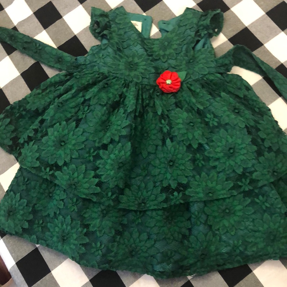 Deep green beautiful holiday dress!